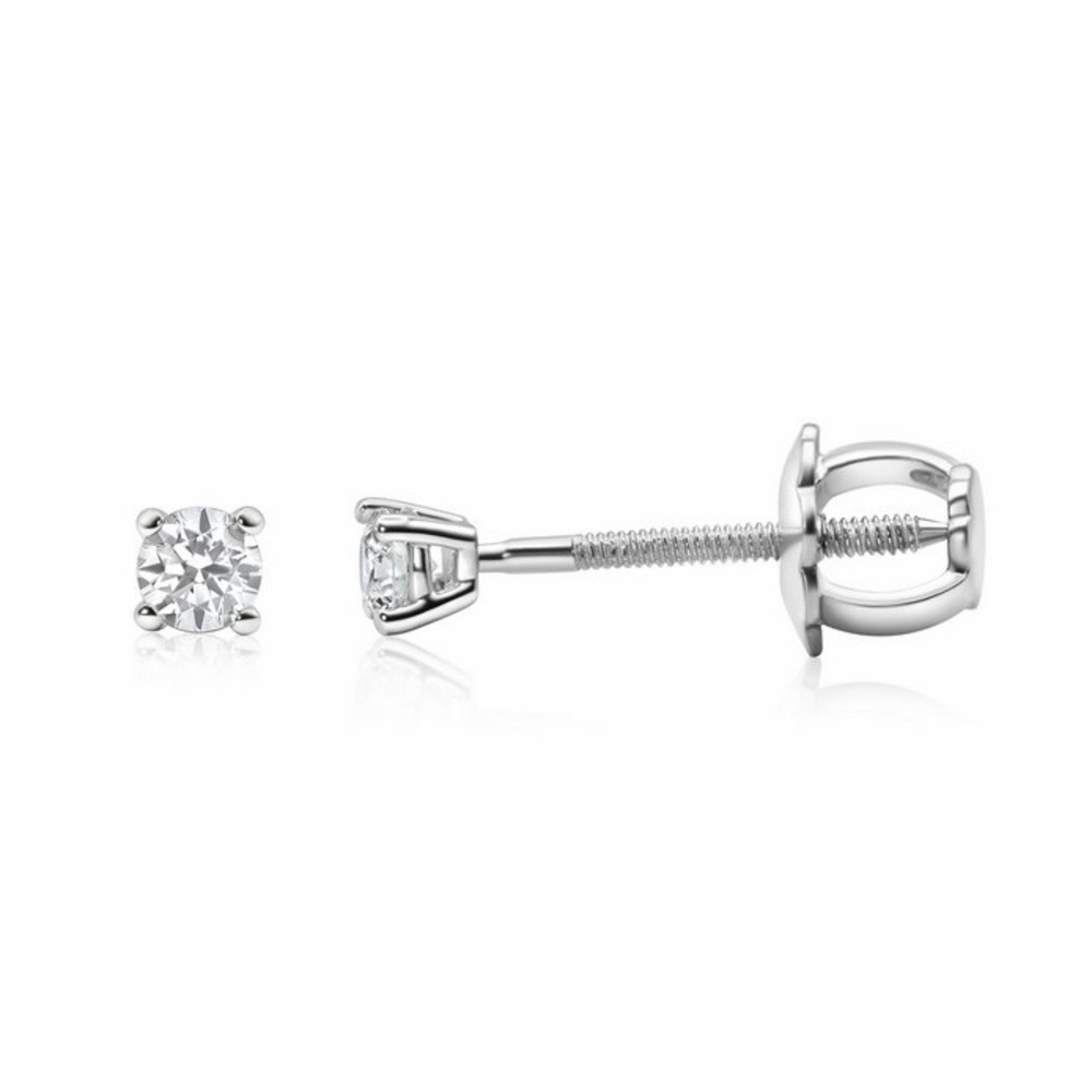 EFFY 14 Karat White Gold 0.20TCW Round Diamond Stud Earrings